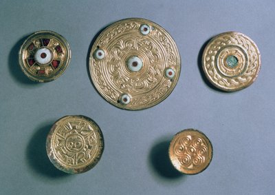 Jewelled disc pendants, Anglo-Saxon by Anglo Saxon